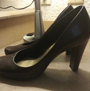 Gianni Binni Chocolate Leather Platform Heels